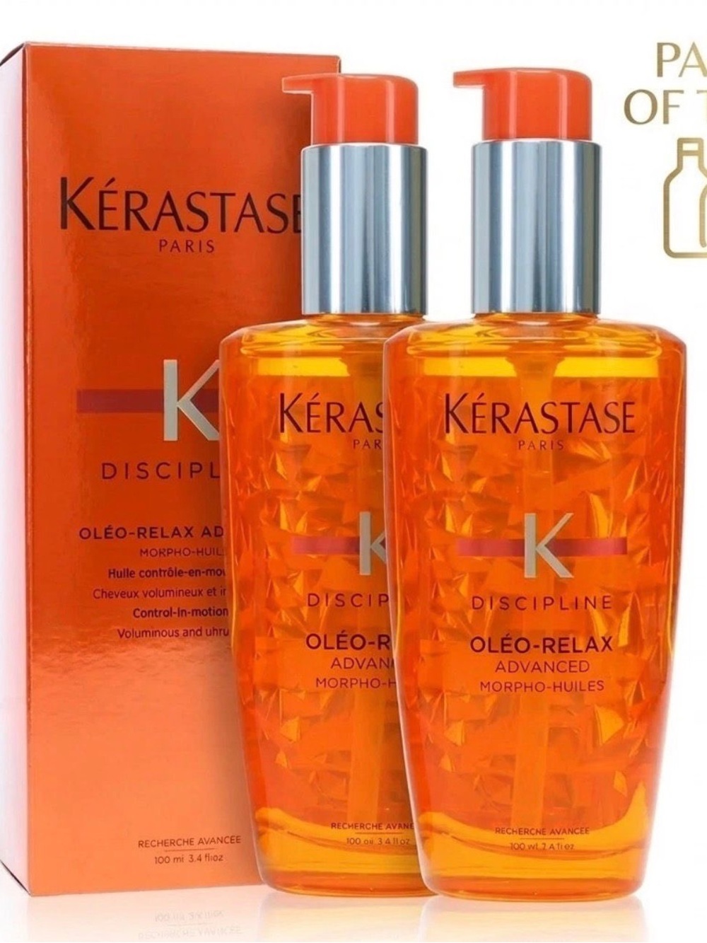 Kérastase Discipline Oleo-Relax Anti-Frizz Hair Oil 3.4oz 100ml  NIB pack of 2